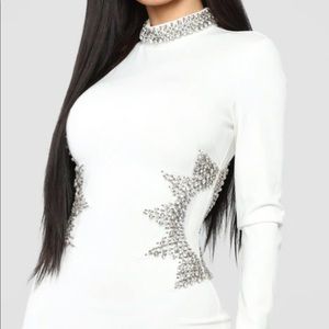 Long sleeve rhinestone dress
